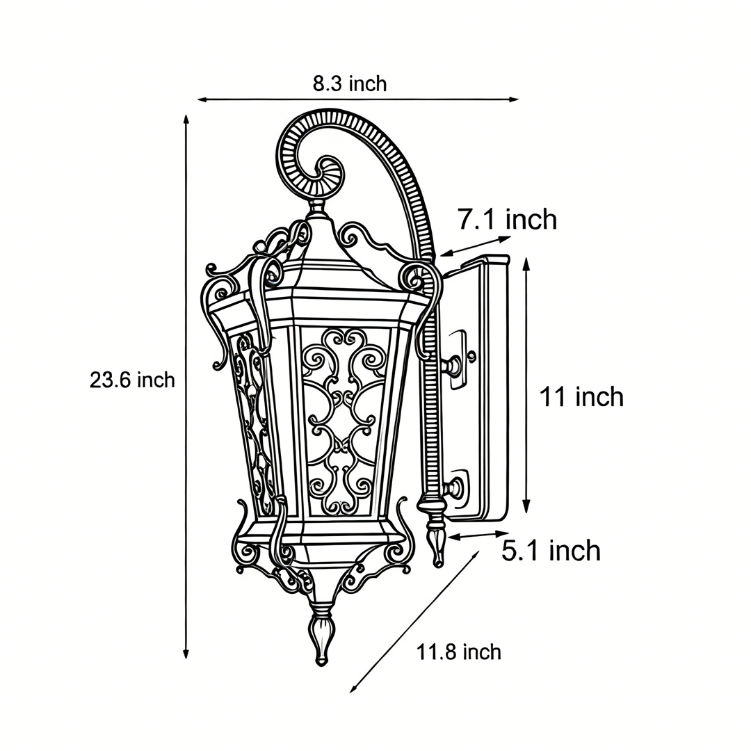 Antique outdoor wall sconces Specifications and Dimensions Product Dimensions 23.6inch*7.1inch
