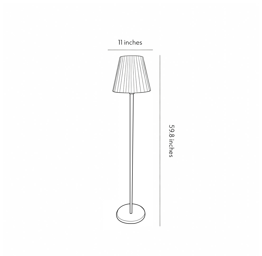 Product dimension drawing of modern outdoor floor lamps 59.8inch*11inch
