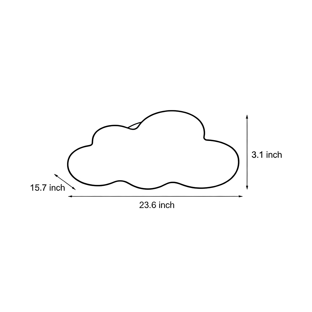 Product size chart of ceiling cloud lights 15.7inch*23.6inch*3.1inch