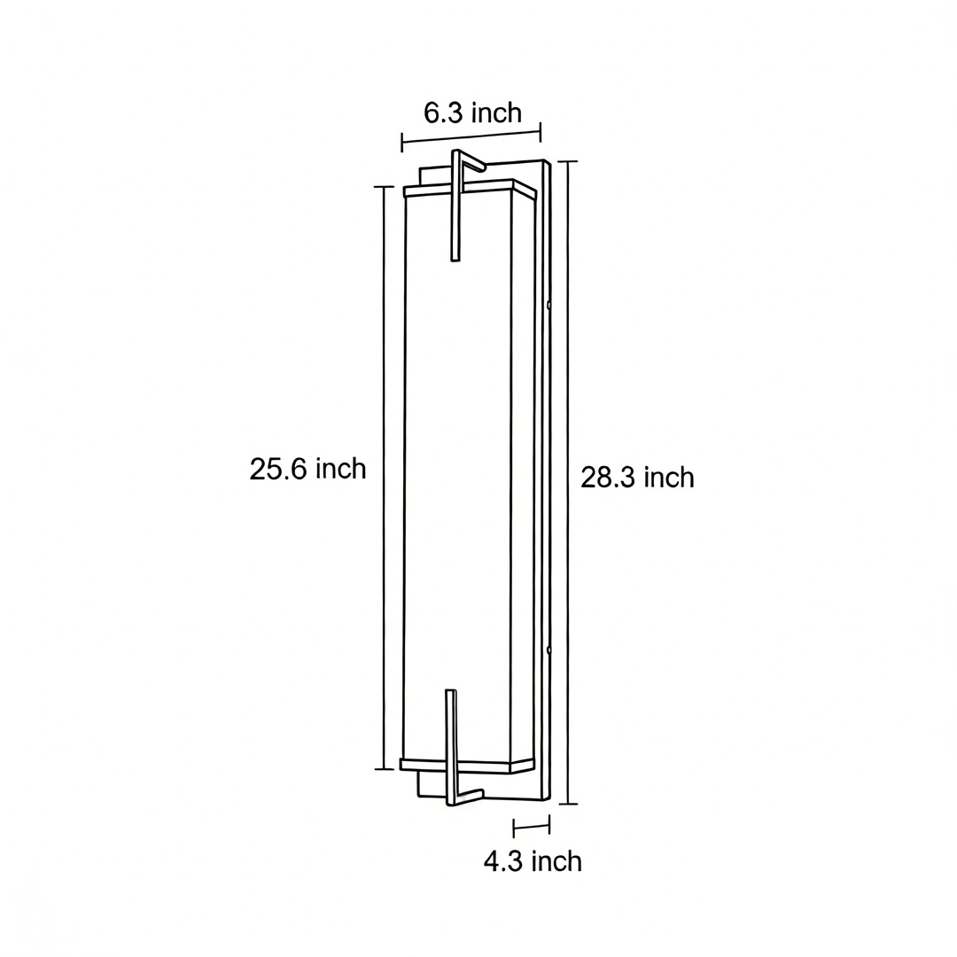 Product size chart of Stone wall scconce lighting 28.3inch*6.3inch*4.3inch*25.6inch