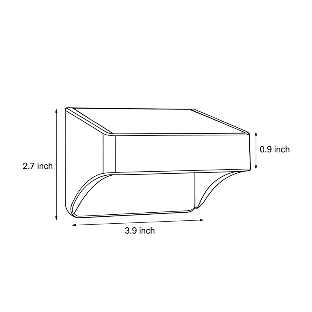 Product size chart of solar outdoor wall lights dusk to dawn 3.9inch*2.7inch*0.9inch
