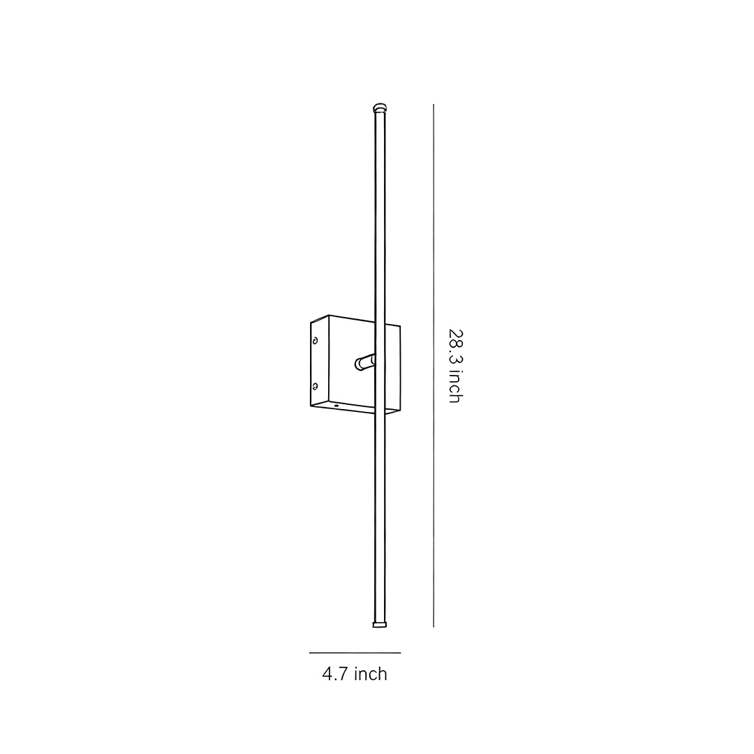 Product size chart of linear wall lights 4.7inch*28.3inch