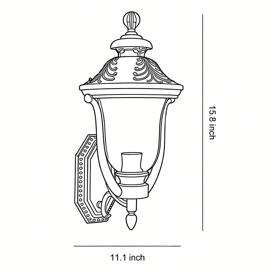 Product size chart of outdoor light wall 15.9inch*11.1inch