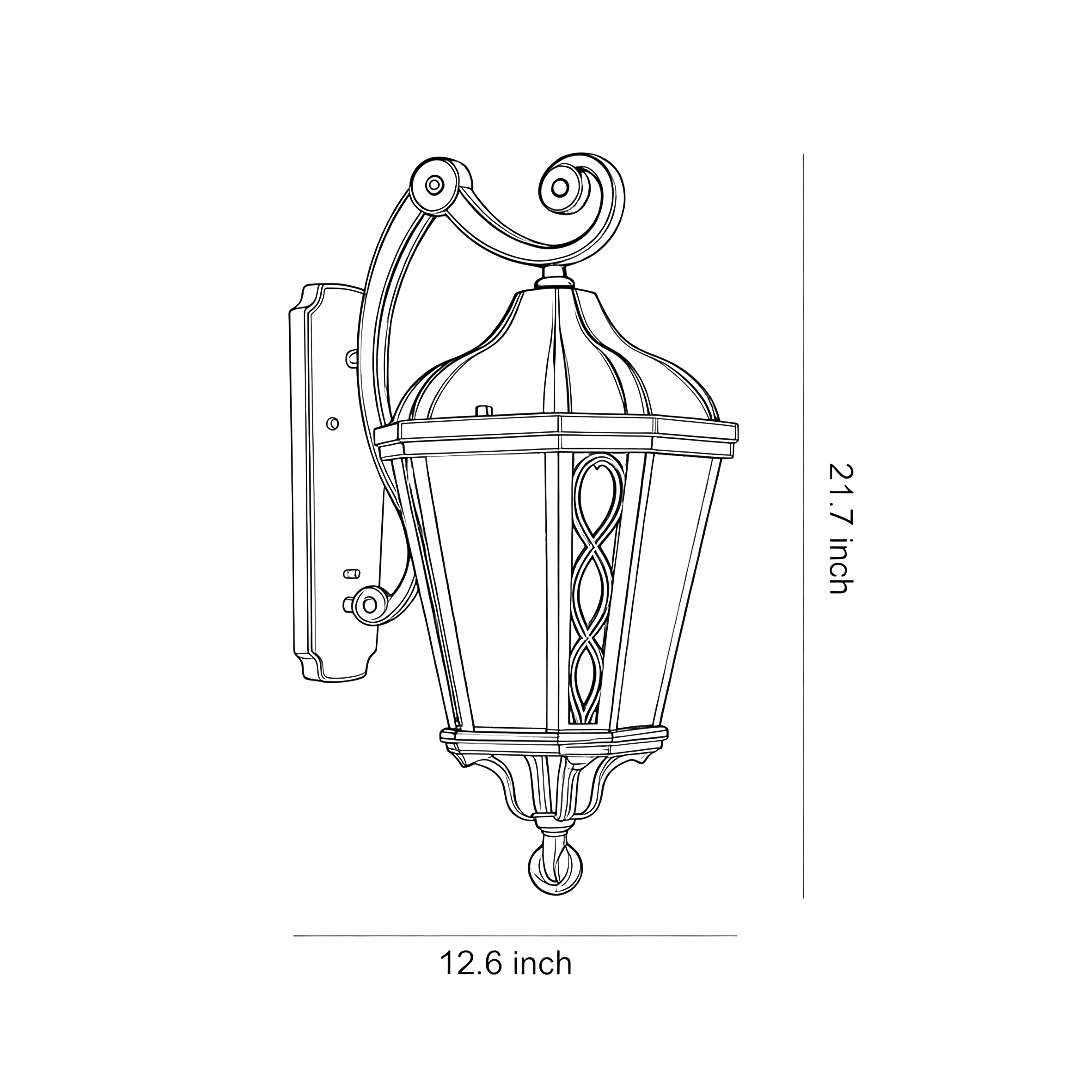 Product size chart of vintage outdoor scope 21.7inch*12.6inch