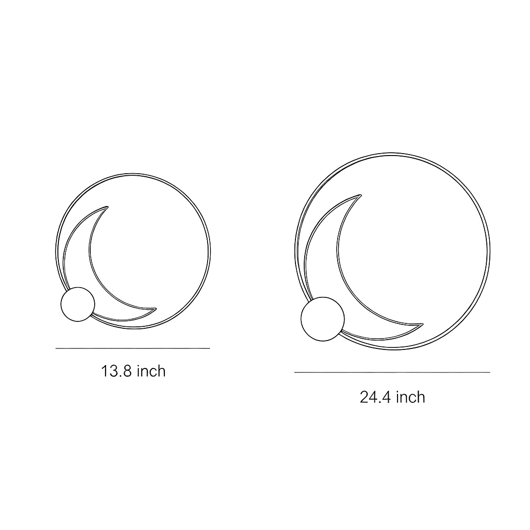 Product size chart of decorative outdoor wall lights