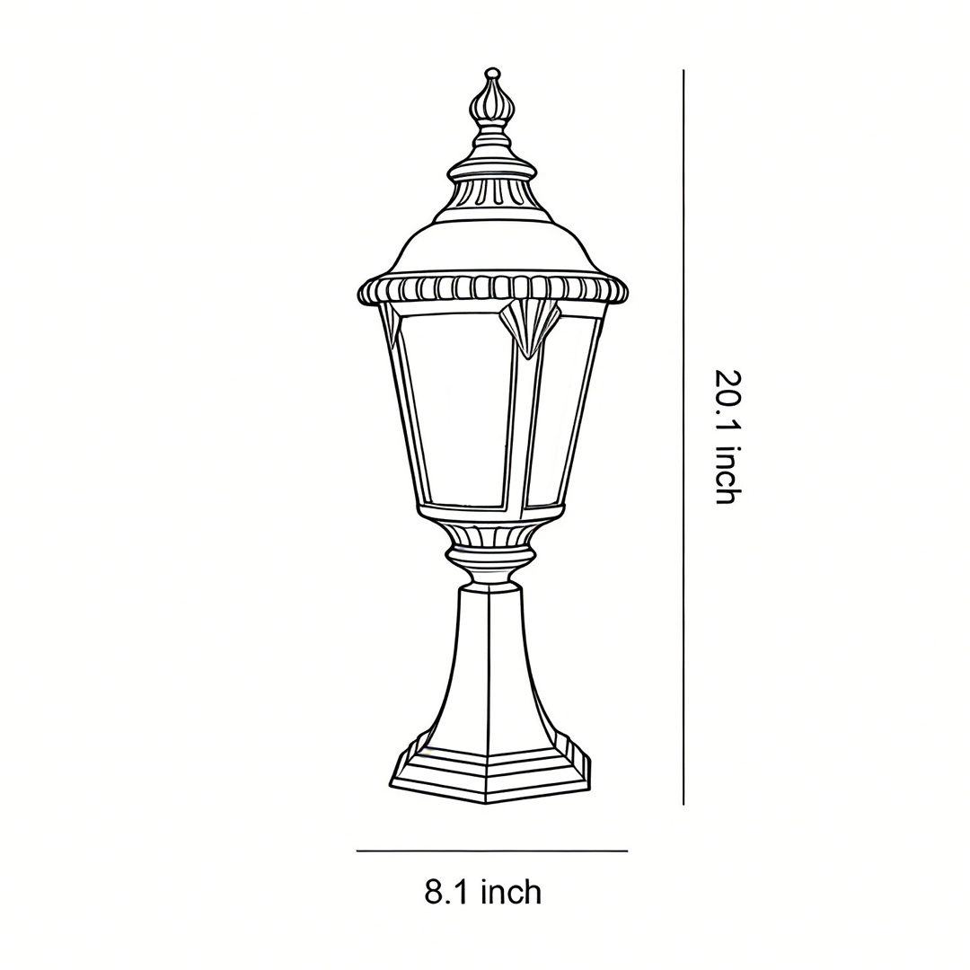 Product size chart of fence pillar lights 20.1inch*8.9inch