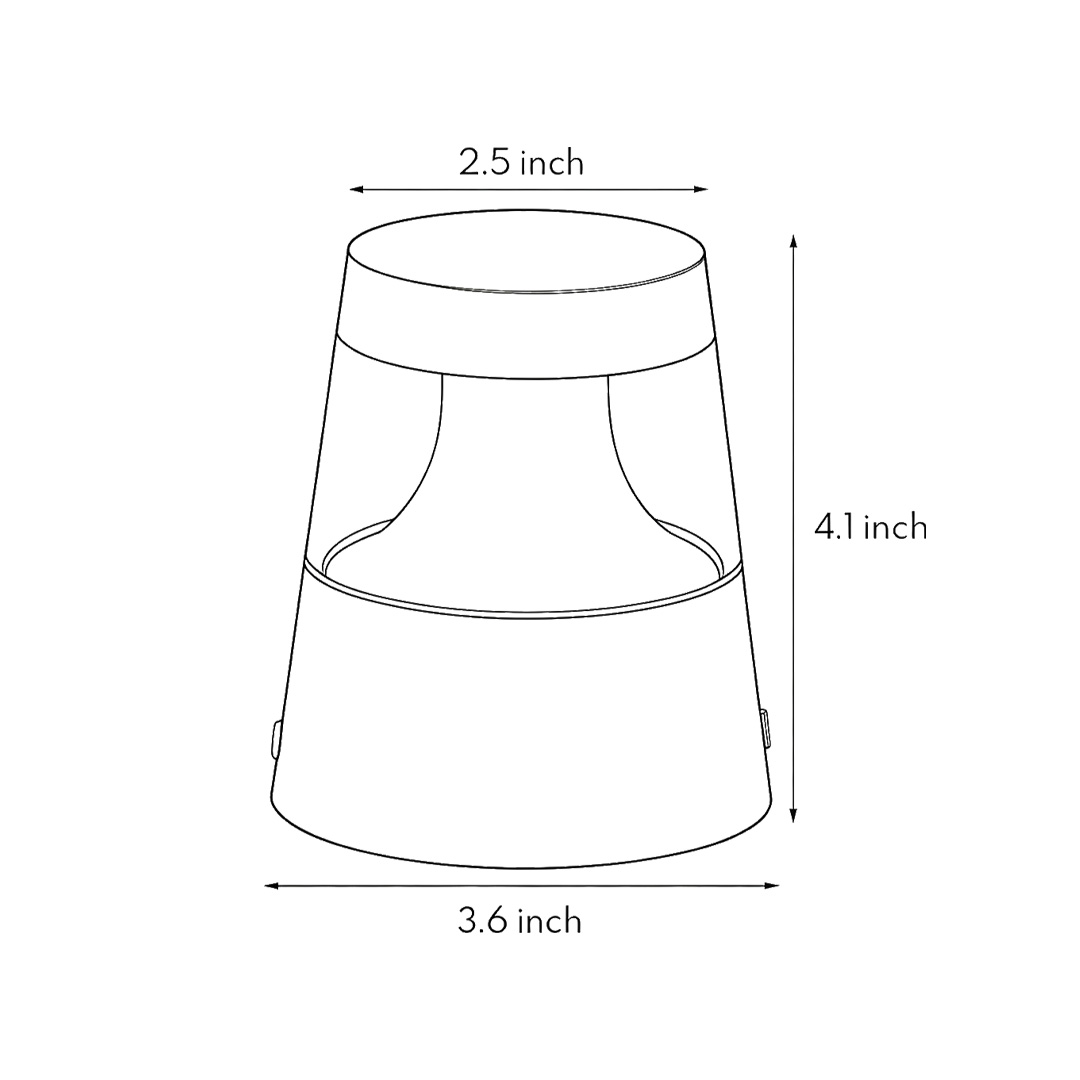 Product size chart of small landscape lights 3.6*4.1*2.5inch
