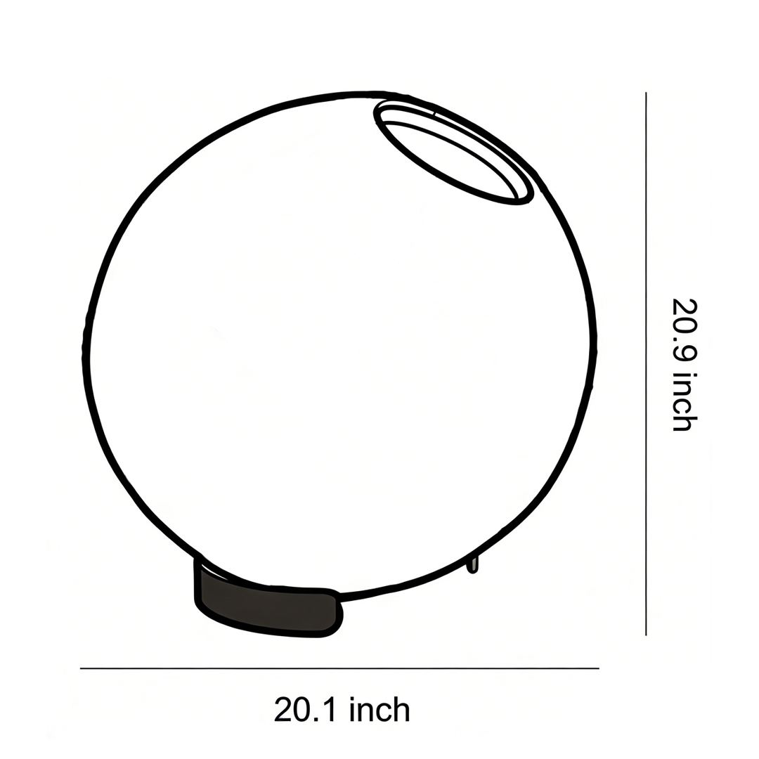 Product size chart of outdoor globe lantern 20.9inch*20.1inch