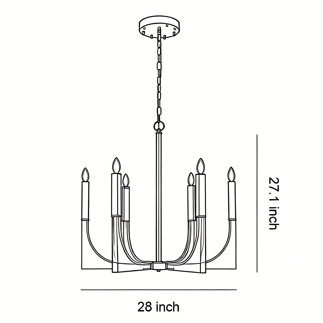 Product size chart of acrylic chandeliers 28inch*27.1inch