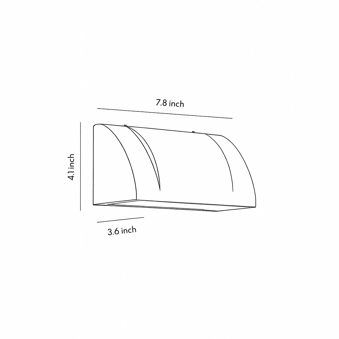 Product dimension drawings of downward-facing outdoor wall lights 3.6inch*4.1inch