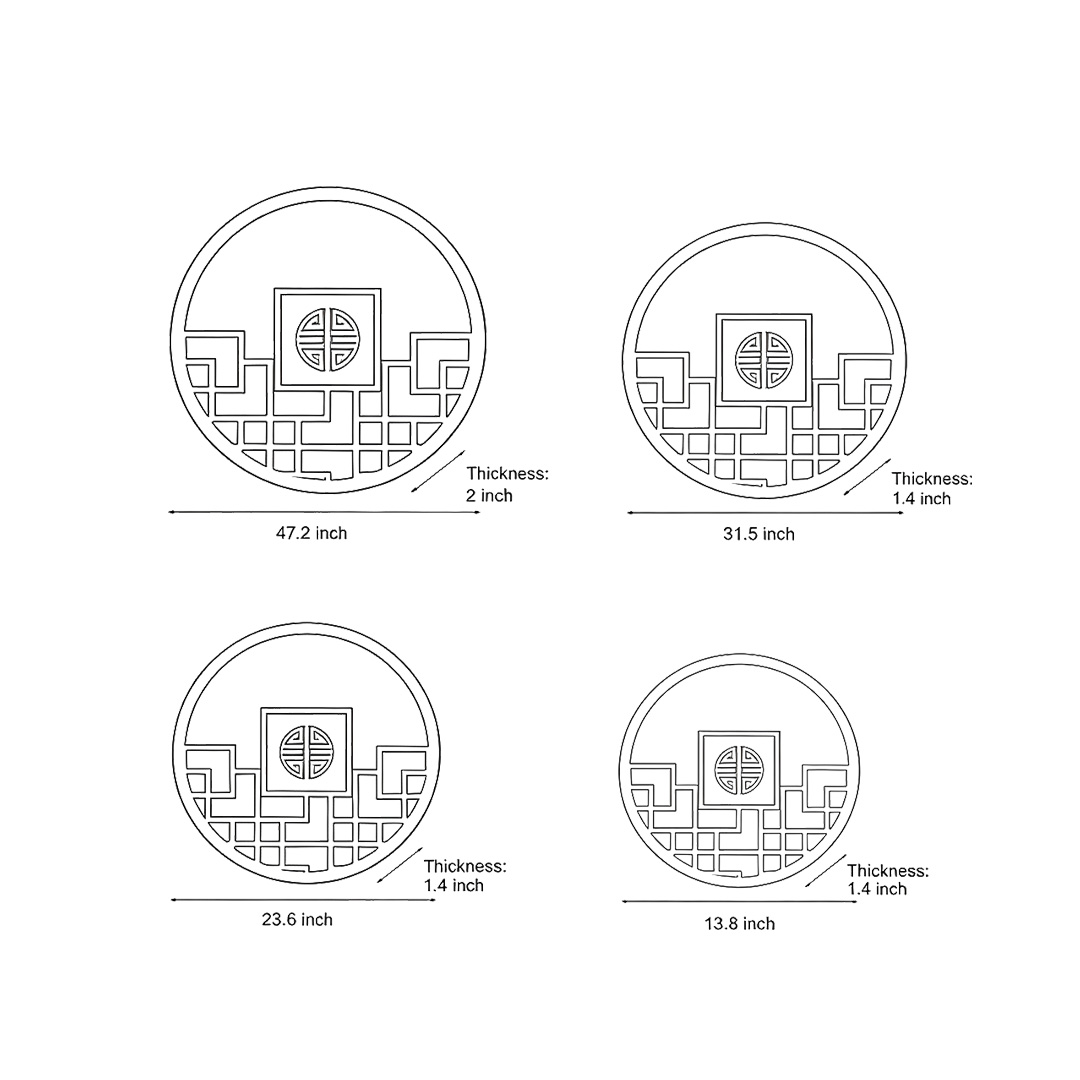 Four product structure dimension drawings of Ideas outdoor wall lights