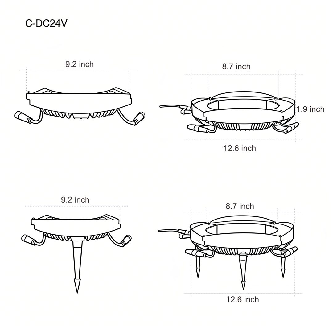 Dimension diagrams of four product structures of tree ring lights