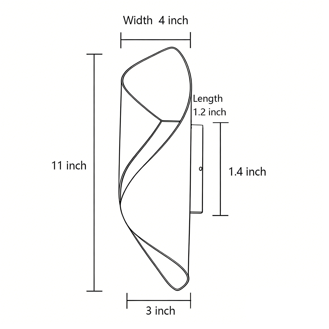 Product dimensions diagram for outdoor up/down wall light 3inch*11inch*4inch