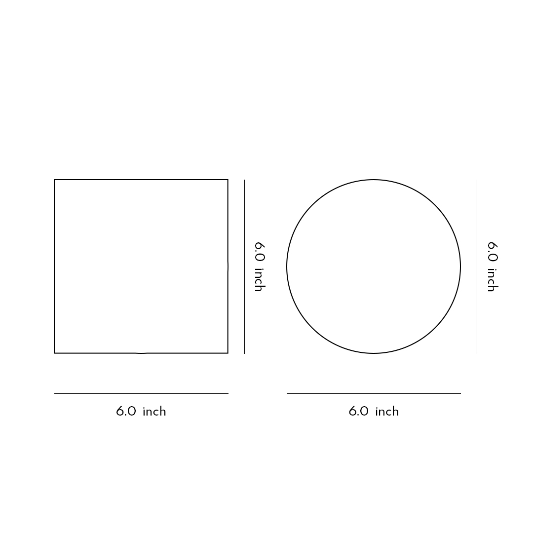 Dimensional drawings of two different specifications of the backlit wall light.