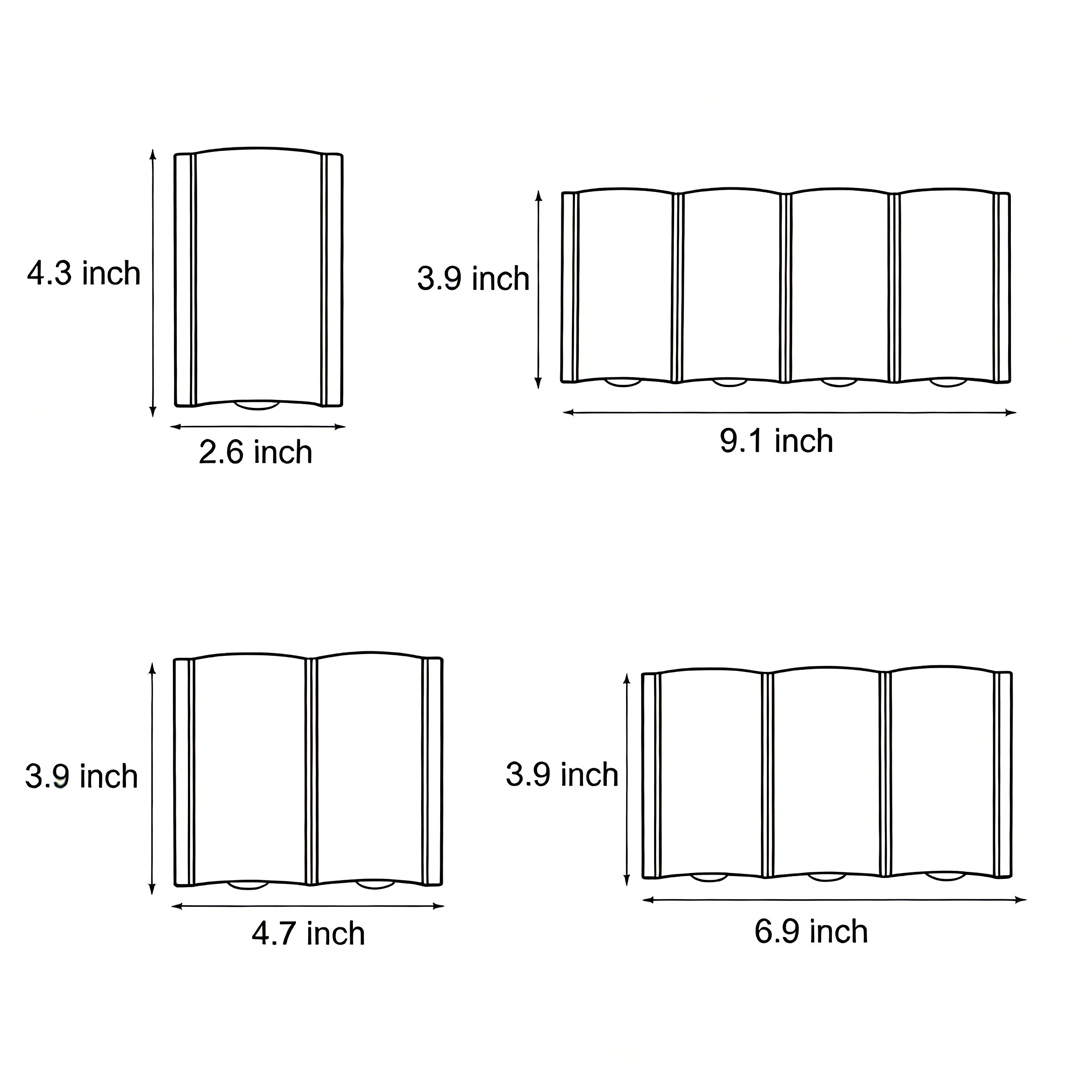Dimensional drawings of four different sizes of up and down outdoor wall lights