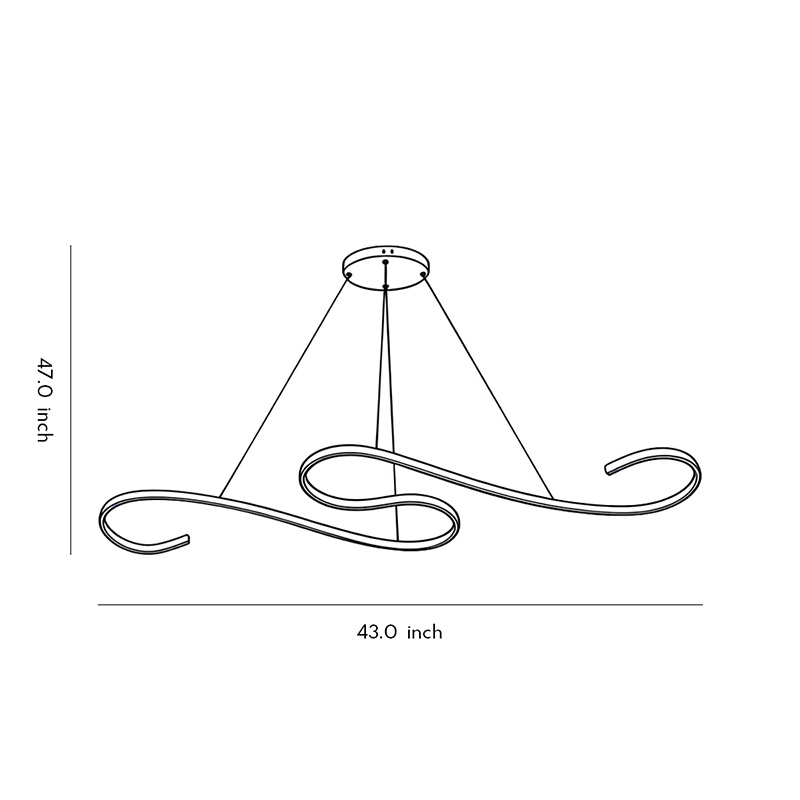 Specification diagram for white chandeliers 47inch*43inch.