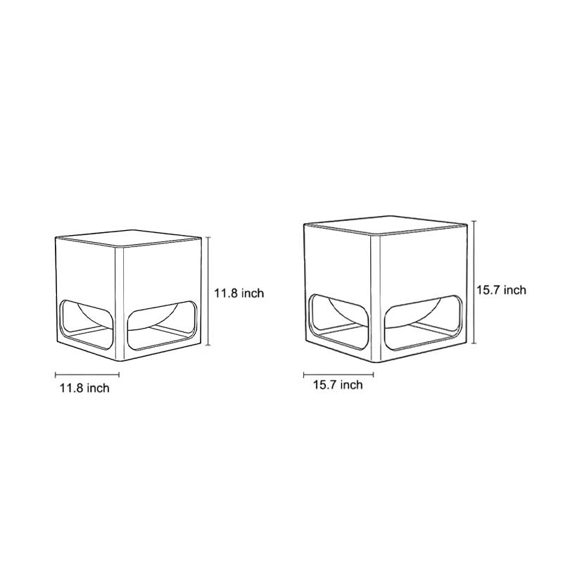 Two size specifications diagrams for concrete pillar lights