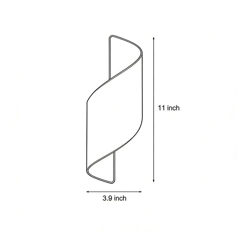 Product dimension drawing of the modern spiral wall light 3.9inch*11inch.