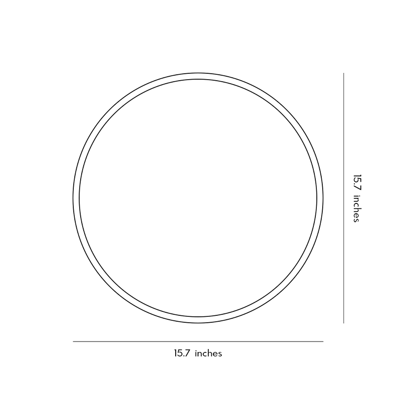 RGB LED ring well light product dimensions diagram 15.7inch*15.7inch.