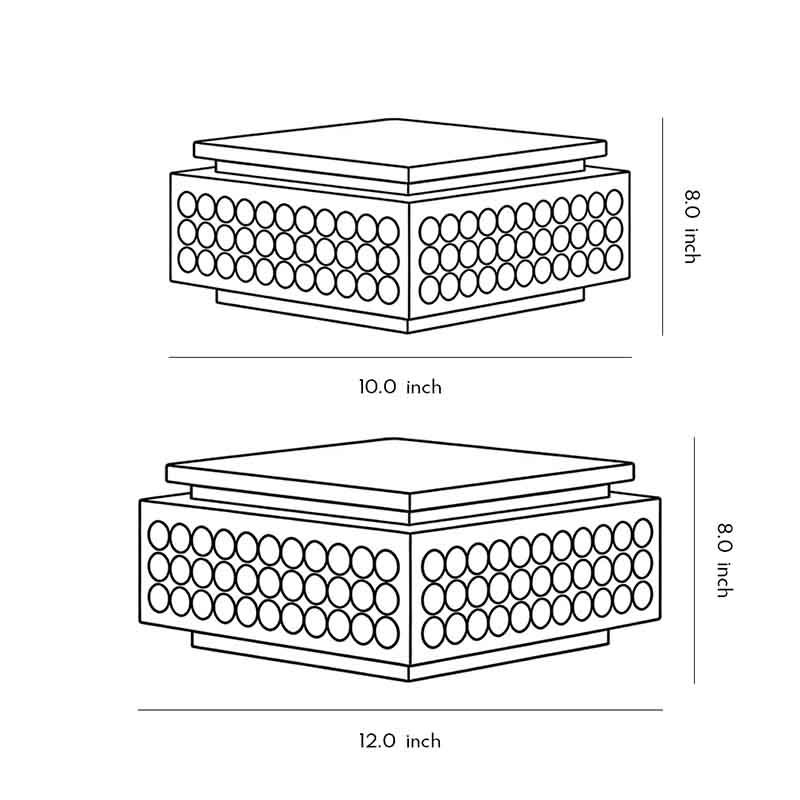 Two size diagrams for the Zen garden light product.