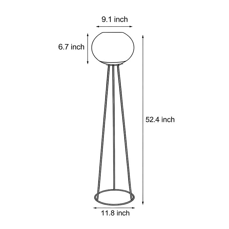 Product dimension diagrams for outdoor LED floor lights 11.8inch*52.4inch.