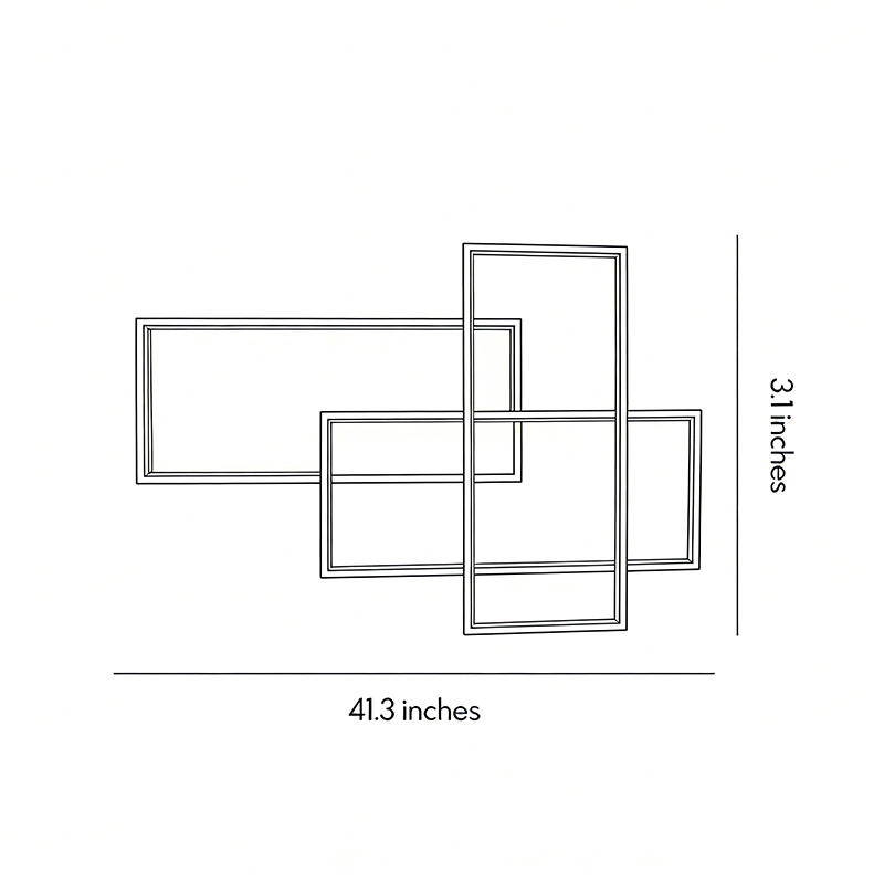 Dimensional drawing of the geometric wall sconce 41.3inch*3.1inch.