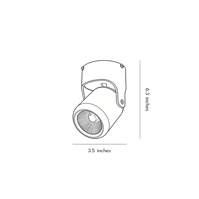 Product structure diagram of adjustable downlights 3.5inch * 6.3inch.