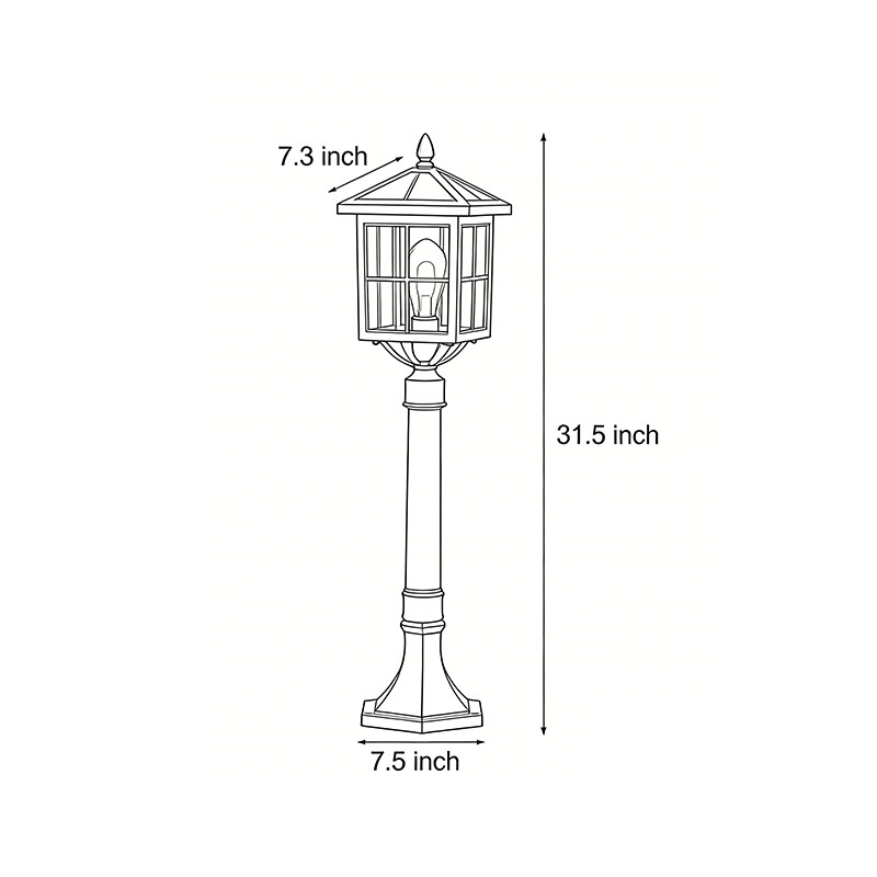 Product structure diagram of outdoor lawn lights 31.5inch * 7.3inch.