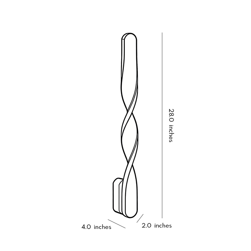 Dimensions of twisted led wall lights 4.0inch*2.0inch*28.0inch.