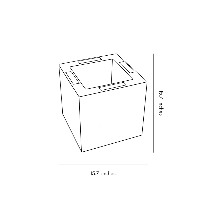 Product size charts for luminous flower pots 15.7inch*15.7inch.