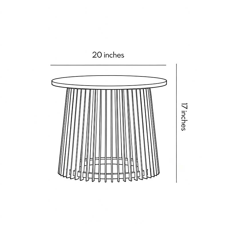 Dimensions of the solar coffee table 17inch*20inch.