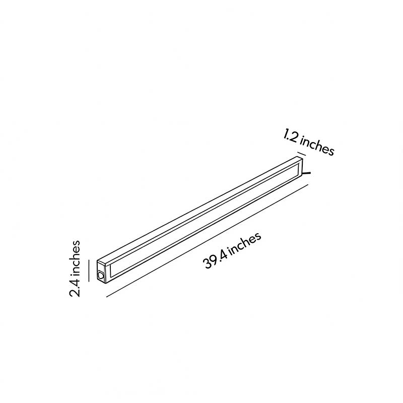 Dimensions of the inground linear lighting product 2.4inch*38.4inch*1.2inch.