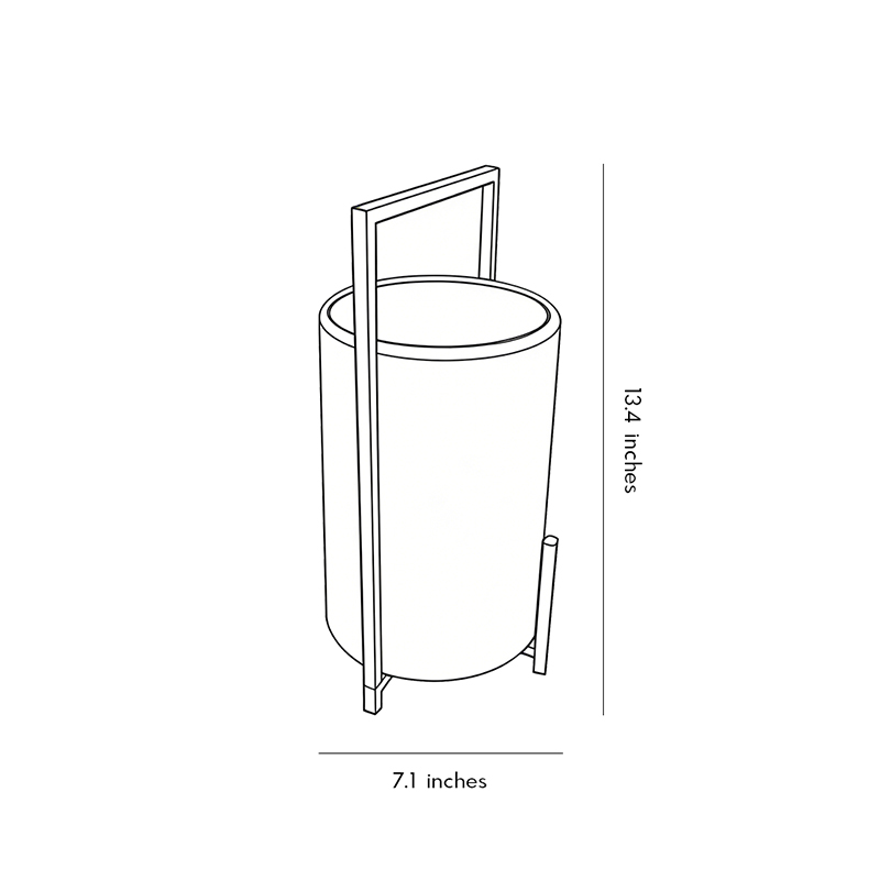Dimension diagrams for LED cylinder light fixtures 7.1inch *13.4inch.