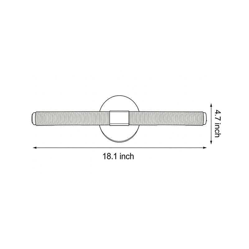 Product size diagram for the Contemporary Vanity light bar 18.1inch * 4.7inch.