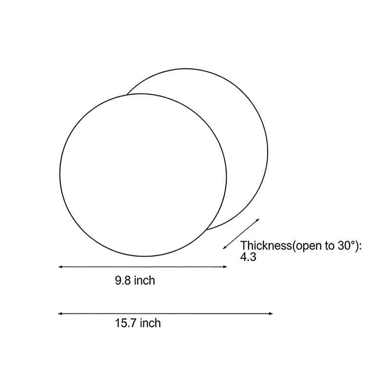 Product size diagrams for Eclipse wall lamps 15.7inch * 4.3inch.