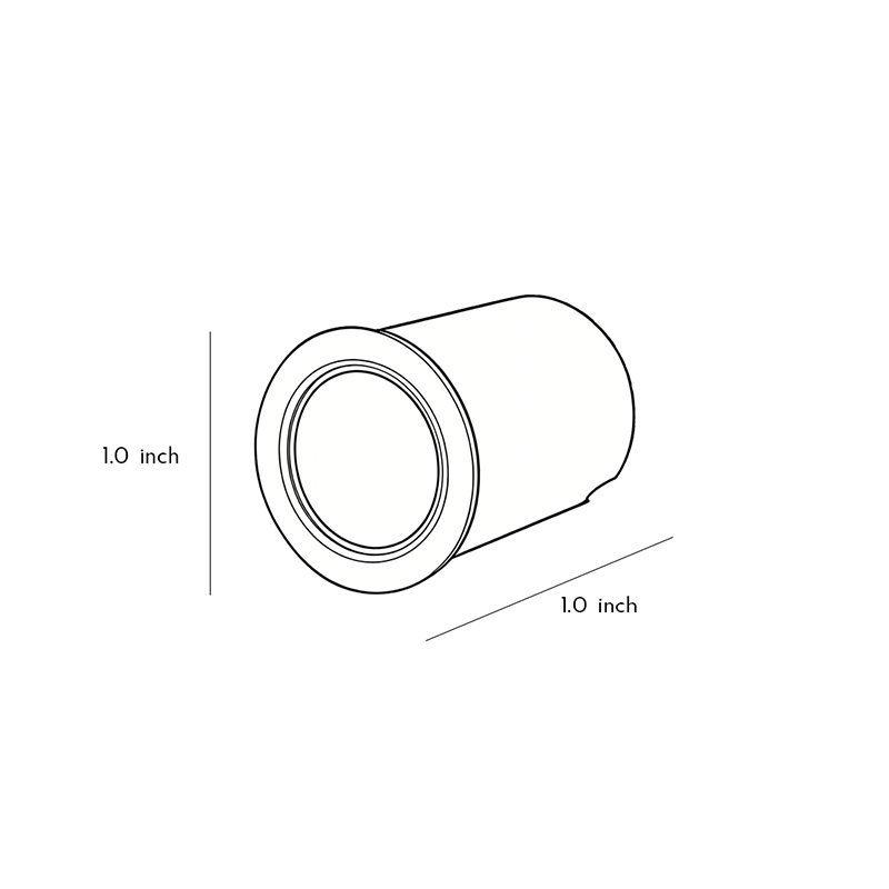 Product size diagrams for solar-powered well lights 1.0inch *1.0inch.