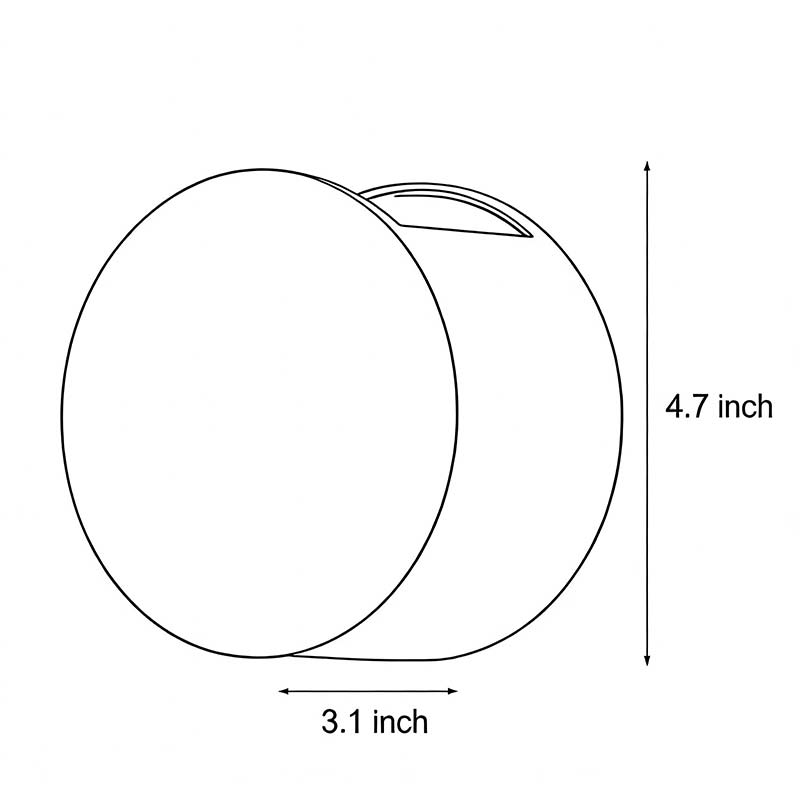 Product size diagrams for up and down wall lights 3.1inch * 4.7inch.