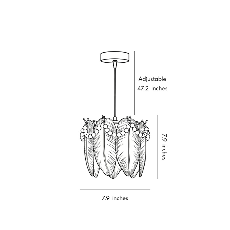 Product size diagrams for white glass pendant lights 7.9inch by 7.9inch by 47.2inch.