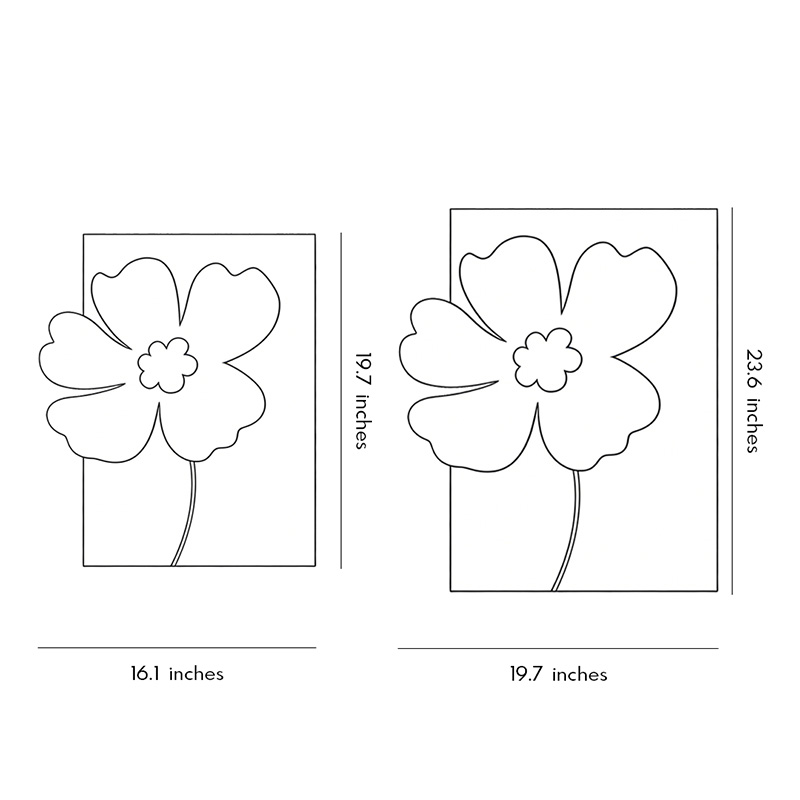 Product size diagram of two different sizes of relief wall lamp.
