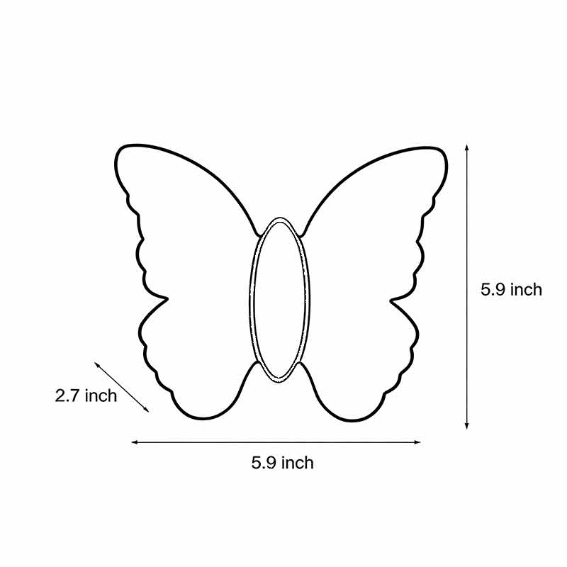 Butterfly Wall Lamp product size diagram 2.7inch * 5.9inch * 5.9inch.