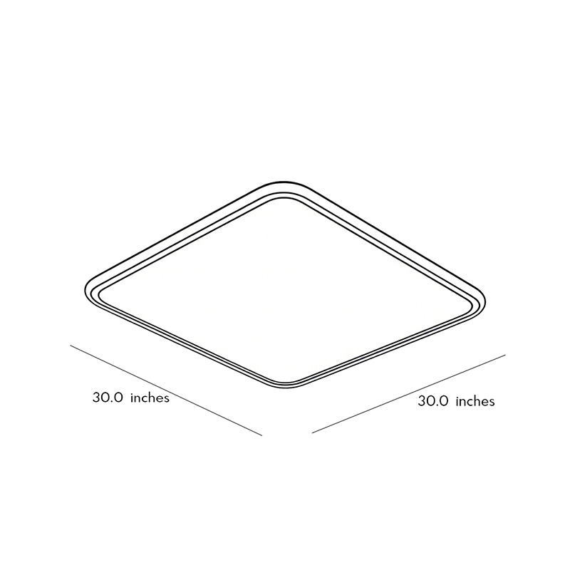 Product size diagrams for modern square led ceiling lights 30inch * 30inch.