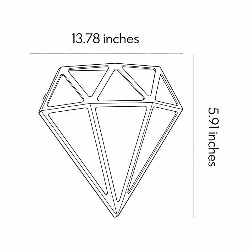 Product size diagram of diamond-shaped wall light 5.91inch * 13.78.