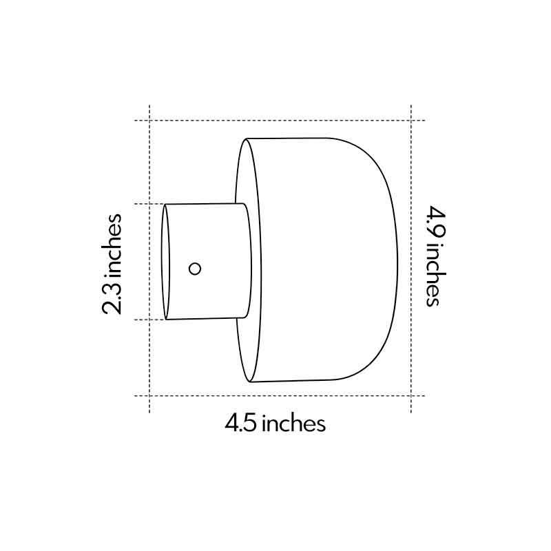 Plan view dimensions for modern LED outdoor wall lights.