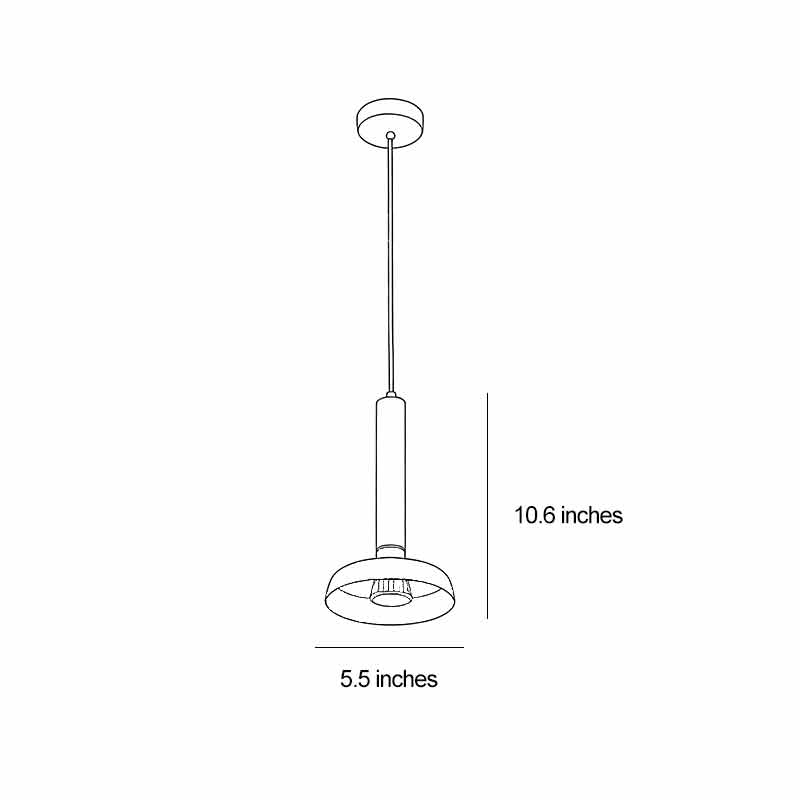 Size charts for the Nordic light pendant 5.5inch by 10.6inch.