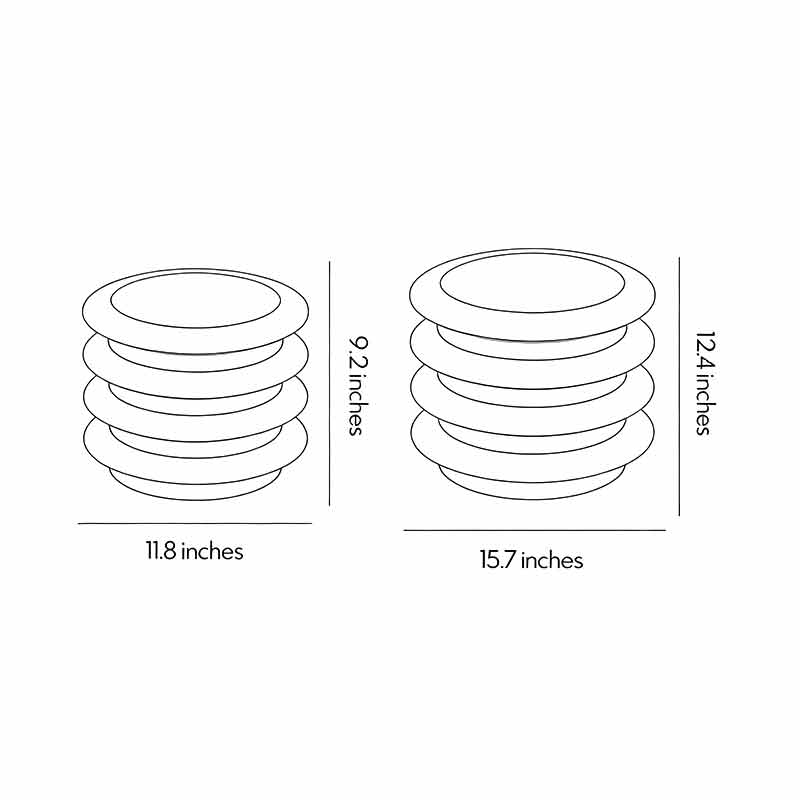 Dimensional drawings for two product specifications of solar garden pillar lights.