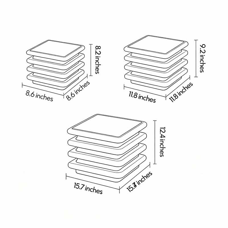 Dimensional diagrams for three product specifications of outdoor wall pillar lights.
