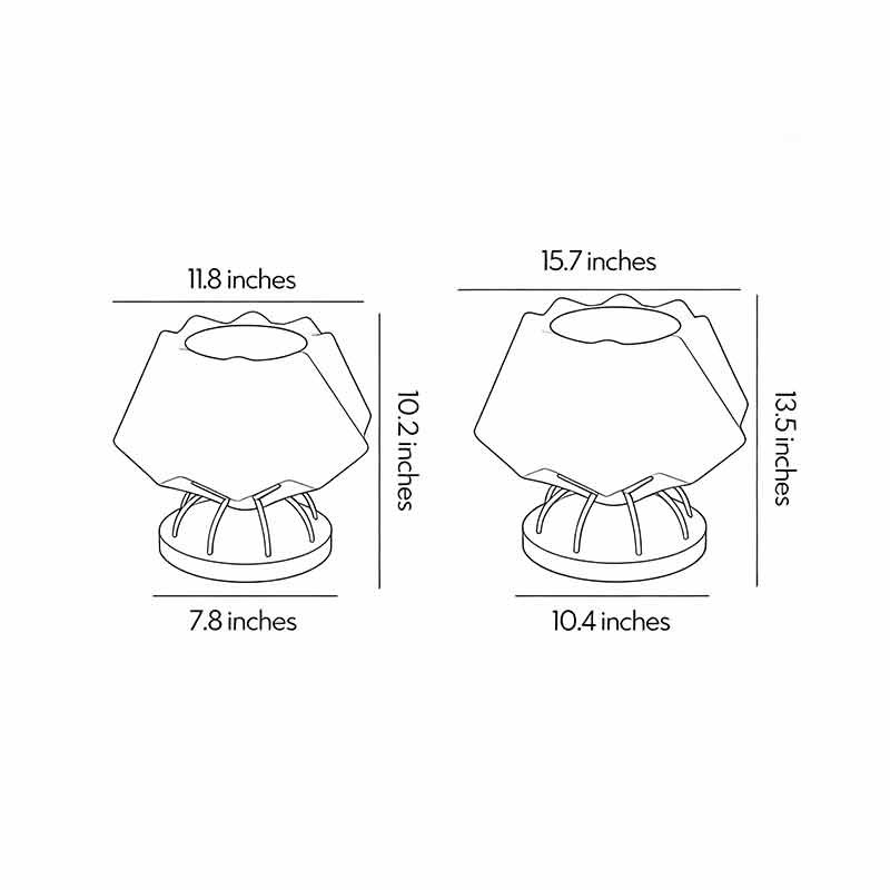 Dimensional drawings for two product specifications of Solar LED Pillar Lights.