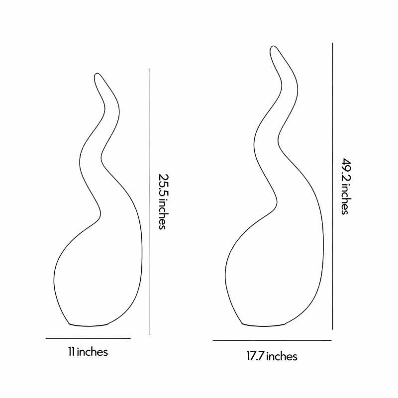 Dimensional drawings for two product specifications of outdoor patio floor lamps.
