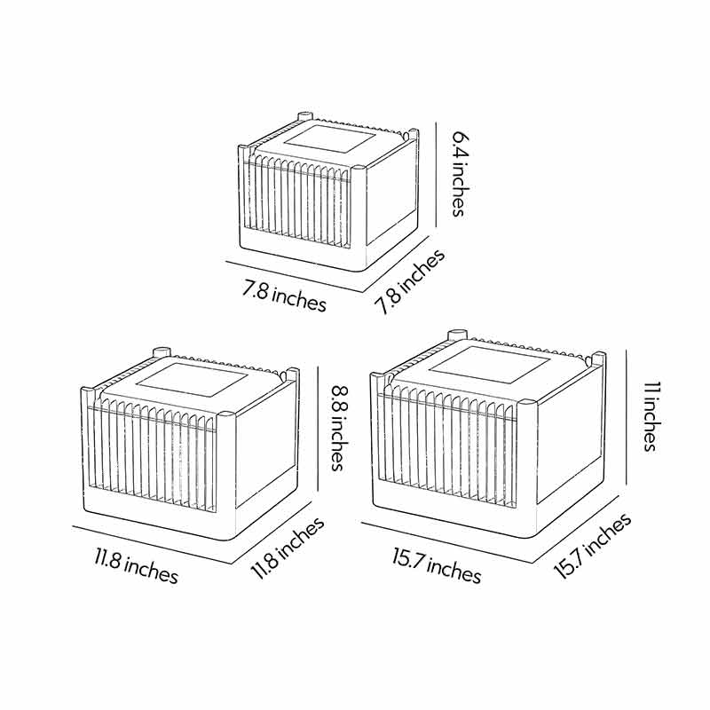 Dimensional diagrams for three product specifications of solar driveway pillar lights.